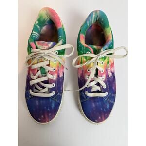 Fila Tie Dye Rainbow Platform Sneaker Lace Up Canvas Women Size 8.5
